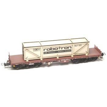 Ladegut Überseekiste ROBOTRON aus echtem Holz gefertigt und dezent gealtert, Länge ca. 120 mm