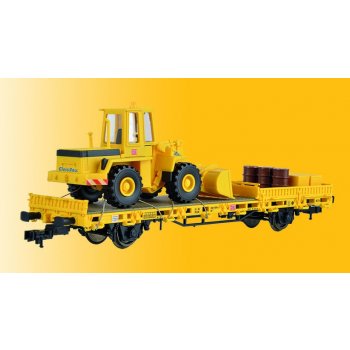 Niederbordwagen mit Radlader GleisBau und Ladegut, Fertigmodell