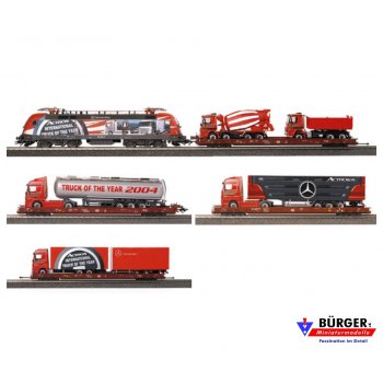Zugpackung Mercedes-Benz Actros Star Train mit Märklin / Inhalt: E-Lok BR182 255-0 / Mercedes Benz Actros 