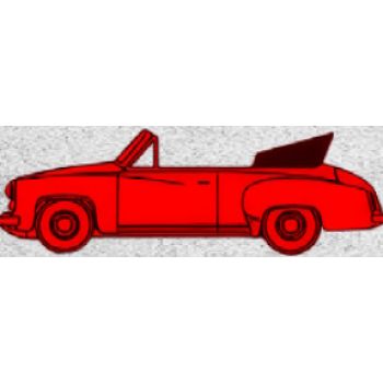 Wartburg 311 Cabriolet offen in rot, Baujahr 1959