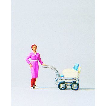 Frau mit Kinderwagen