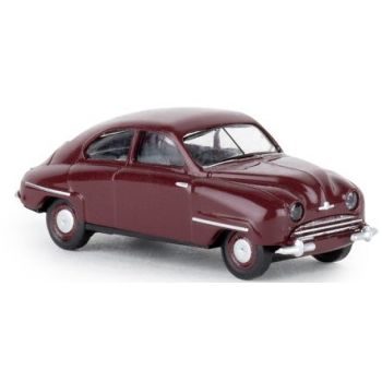 Saab 92, dunkelrot, Baujahr 1950