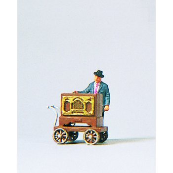 Drehorgelspieler mit Drehorgel