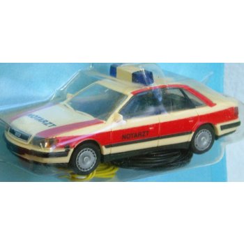 Audi 100 (neu) Notarzt elektronik Blaulicht, mit funktionsfähigen Blaulichtern, Frontscheinwerfern und Rückleuchten