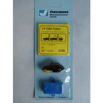 VW Käfer POLIZEI, ELEKTRONIK,  Blaulicht und Licht funktionsfähig - mit Blaulicht und Blinkelektronik