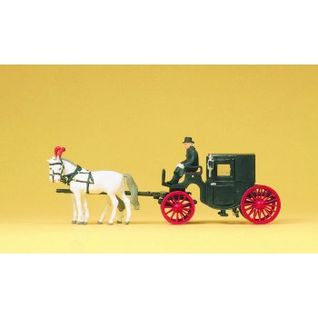 Droschke geschlossen (schwarz) mit Figuren