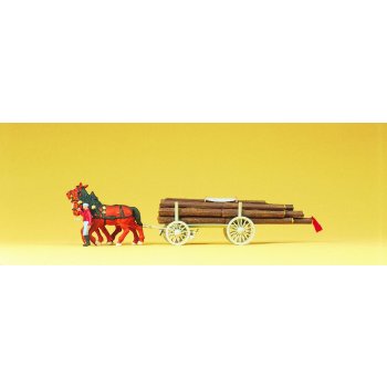 Pferdefuhrwerk Langholzwagen