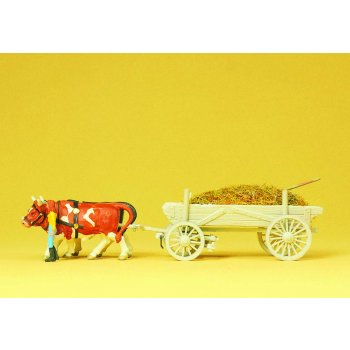 Ochsengespann mit Dungwagen