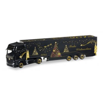 Mercedes-Benz Actros Gigaspace Schmitz Koffer-Sattelzug, Herpa Weihnachtstruck 2015