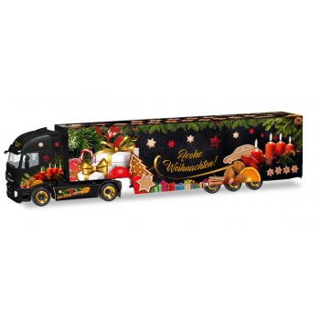 Iveco Stralis XP Koffer-Sattelzug, Herpa Weihnachtsmodell 2018 - Frohe Weihnachten! - Merry Christmas! - Weihnachten 2018