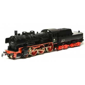Schlepptenderdampflokomotive BR 38 der DB, schwarz, Betr.Nr. 381807 seitlich und vorne auf erhabener Fläche,