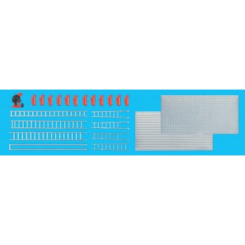 Überdrucklüfter, Feuerlöscher, Leitern, Riffelblechplatten, Bausatz