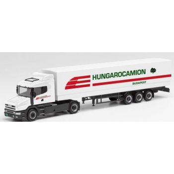 Scania Hauber Pritschen-/Planen-Sattelzug, Hungarocomion, Budapest - Ungarn