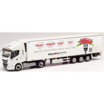 Iveco Stralis NP 460 Kühlkoffer-Sattelzug, Müller Fleisch, Qualität Täglich Frisch - Quality Daily Fresh, Müller Gruppe, Birkenfeld -Baden-Württemberg
