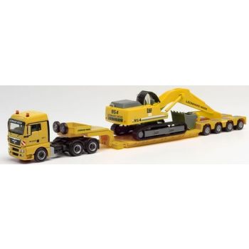 MAN TGX XLX Tieflade-Sattelzug beladen mit Liebherr 954 Raupenbagger, Leonhard Weiss, Bauunternehmung Göppingen 