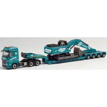 Mercedes-Benz Arocs 6x4 Tieflade-Sattelzug beladen mit Liebherr Raupenbagger, Weber Betonpumpen, Inzing - Österreich