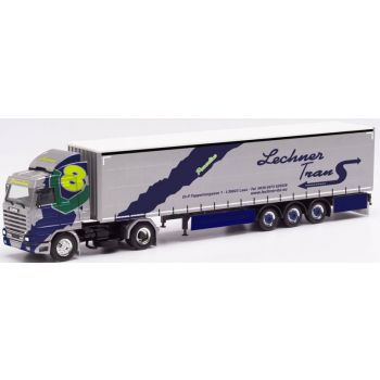 Scania 143 420 V8 Streamline Gardinenplanen-Sattelzug, Lechner Trans, Lasa - Italien