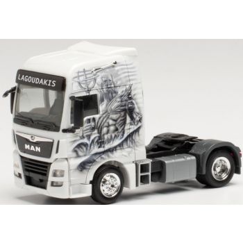 MAN TGX XXL Zugmaschine Logoudakis 2 / Poseidon, Gott des Meeres, Spedition Nürnberg, Bayern,  (passender Auflieger Herpa 313568)