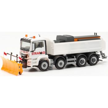 MAN TGS 4-achs Meiller-Kipper, STRABAG Winterdienst, mit Streuaufsatz und Schneepflug