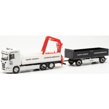 Scania CR 20 ND Pritschen-Hängerzug mit Ladekran, Gebrüder Melmer, Imst - Österreich