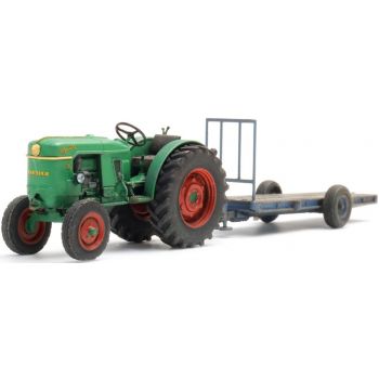 Deutz D30, Obstgartentraktor, mit Anhänger, Spur N