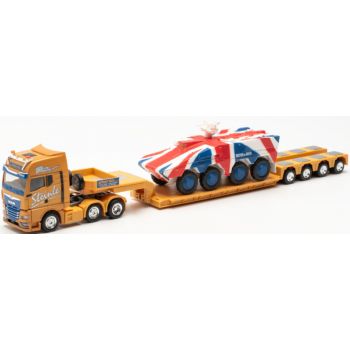 MAN TGX GX 6x2 Tieflade-Sattelzug beladen mit GTK Boxer England, Spedition Steinle, Lauingen - Bayern