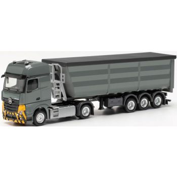 Mercedes-Benz Actros L Stahlrundmulden-Sattelzug, grau/gelb