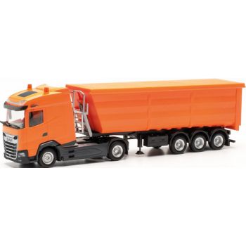DAF XG Stahlrundmulden-Sattelzug, kommunalorange