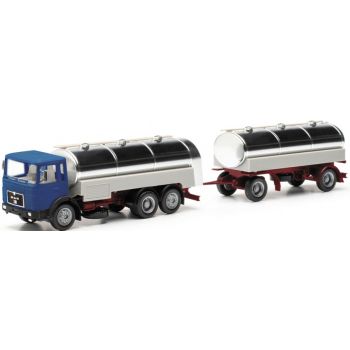 MAN F8 Milchtank-Hängerzug, blau/silber