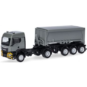 MAN TGS TM (Allrad), Abraumcontainer-Sattelzug, grau/gelb