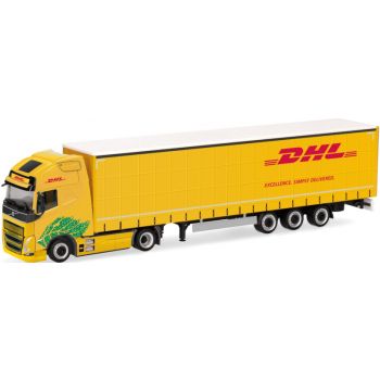 Volvo FH GL XL Electric Lowlinergardinenplanen-Sattelzug, DHL - Excellence. Simply Delivered