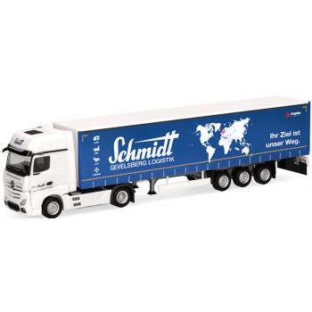 Mercedes-Benz Actros Gigaspace Gardinenplanen-Sattelzug, Schmidt Gevelsberg Logistik - Ihr Ziel ist unser Weg. - Schwelm, Nordrhein-Westfalen