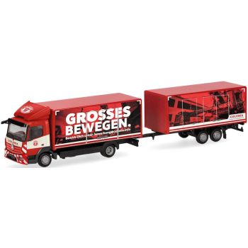 Mercedes-Benz Atego 13 Koffer-Hängerzug, Colonia - Köln, Nordrhein-Westfalen, Grosses Bewegen.