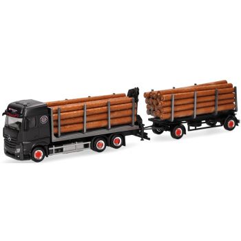 Mercedes-Benz Arocs 18 Bigspace, Holztransporter-Hängerzug beladen mit Holz, Jürgen Ehrmann Transporte, Leutkirch - Bayern