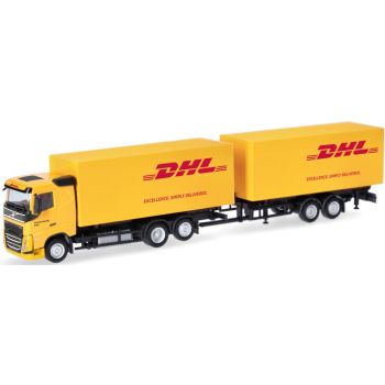 Volvo FH Flachdach 2020 Wechselkoffertandem-Hängerzug, DHL Excellence. Simply Delivered.