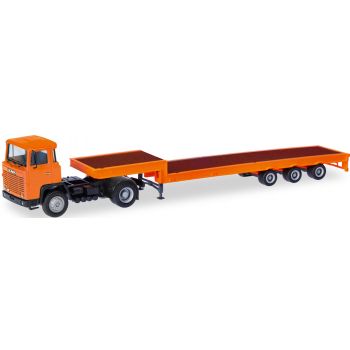 Scania 141 Tieflade-Sattelzug, orange, Herpa Basic