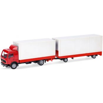 Mercedes-Benz NG Volumen-Hängerzug, rot/weiß, Herpa Basic