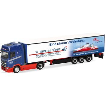 Scania CS20 Hochdach Gardinenplanen-Sattelzug, W.Reimer & Söhne Spedition, Eine starke Verbindung - Osdorf, Schleswig-Holstein