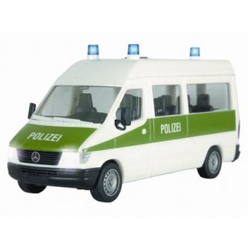 Mercedes-Benz Sprinter der POLIZEI, weiß/grün, ELEKTRONIK (mit funktionsfähigem Blaulicht und Beleuchtung)