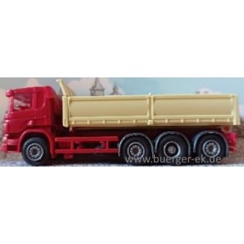 Scania Kipper LKW, 4-achsig, rot/beige