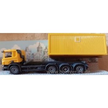 Scania Abrollkipper LKW, 4-achsig, gelb