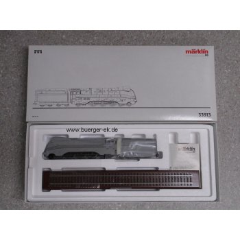 Dampflokomotive BR 03.10, GRAU, Sondermodell 6.Mitgliederversammlung 11.Oktober 2002, MHI, auf Holzsockel,