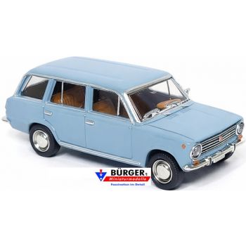 Lada 1200s Kombi WAS 21023, hellblau mit DDR-Schild auf der Heckseite