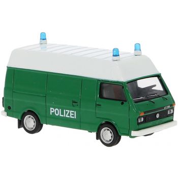VW LT Hochraumkasten, der Polizei, grün mit weißem Hochdach, Baujahr 1985
