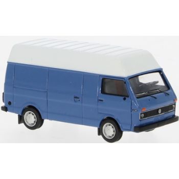 VW LT 45 Hochraum-Kastenwagen, brilliantblau mit weißem Hochdach, Baujahr 1975