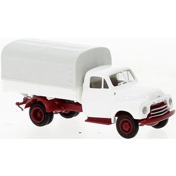 Opel Blitz Pritsche/Plane, weiß/dunkelrot, Economy, Baujahr 1952
