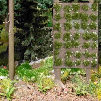 Grasbüschel mit Steinen - Spätsommer, Inhalt: 35 Stück