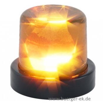Rundumleuchte mit gelber LED, die Leuchte simuliert täuschend echt die Funktion und Bewegungsablauf einer rotierenden Rundumleuchte