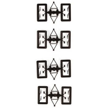 Spiegel + Scheibenwischer, schwarz, 8 Stück