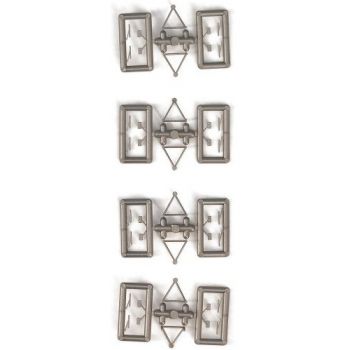 Spiegel + Scheibenwischer, silber, 8 Stück